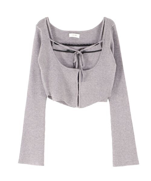 EATME(イートミー)の「バイカラーキャミニットアンサンブル(ニット/セーター・レディース・グレー/ベージュ/ブラック・FREE)」の11枚目の写真