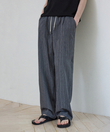 WEDNESDAY OASIS（ウェンズデーオアシス）の「ボヘミアンストライプバンディングパンツ_NAVY(W25-PT10)（その他パンツ）」