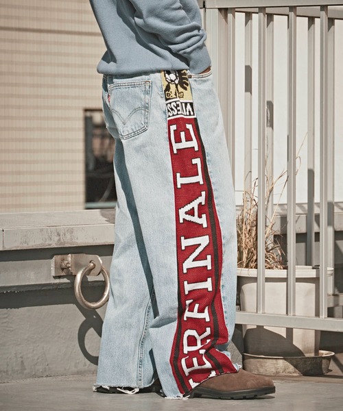 ALL RUNS(オールランズ)の「Sports Muffler Wide Denim Pants サッカーマフラー イージーデニムパンツ(デニムパンツ・メンズ・その他1/その他2/その他3/その他4/その他5・FREE)」の2枚目の写真
