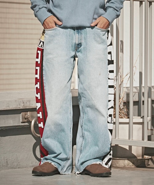 ALL RUNS(オールランズ)の「Sports Muffler Wide Denim Pants サッカーマフラー イージーデニムパンツ(デニムパンツ・メンズ・その他1/その他2/その他3/その他4/その他5・FREE)」の9枚目の写真