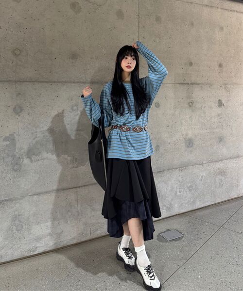 SUPERSUB（スーパーサブ）の「ストライプラグラン長袖Tシャツ - オートミール（Tシャツ/カットソー・レディース・その他・MEDIUM/LARGE）」の10枚目の写真