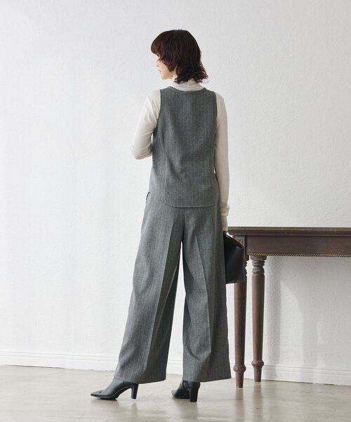 RIVE DROITE（リヴドロワ）の「【セットアップ対応可】ウーリーツイルジレ（ベスト・レディース・ブラウン/グレー・FREE）」の6枚目の写真