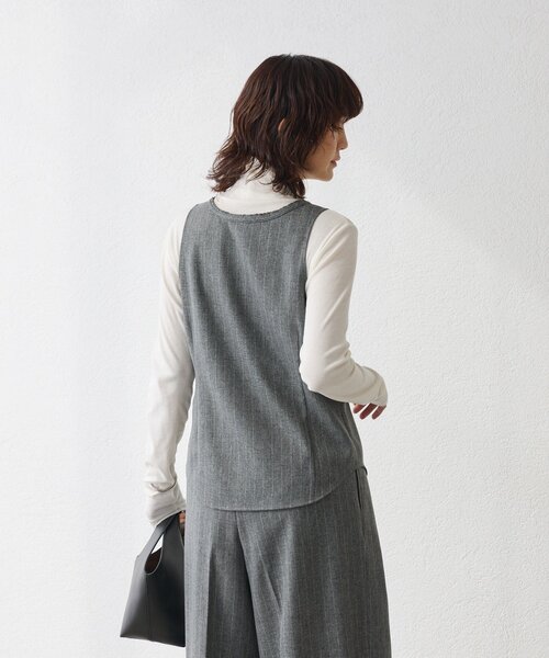 RIVE DROITE（リヴドロワ）の「【セットアップ対応可】ウーリーツイルジレ（ベスト・レディース・ブラウン/グレー・FREE）」の10枚目の写真