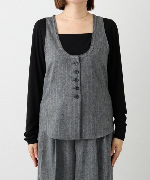 RIVE DROITE（リヴドロワ）の「【セットアップ対応可】ウーリーツイルジレ（ベスト・レディース・ブラウン/グレー・FREE）」の11枚目の写真