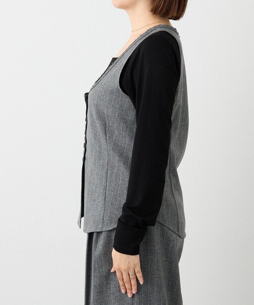 RIVE DROITE（リヴドロワ）の「【セットアップ対応可】ウーリーツイルジレ（ベスト・レディース・ブラウン/グレー・FREE）」の12枚目の写真