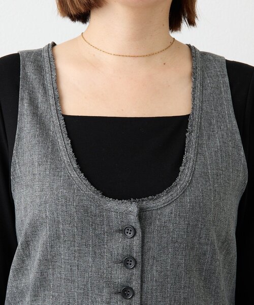 RIVE DROITE（リヴドロワ）の「【セットアップ対応可】ウーリーツイルジレ（ベスト・レディース・ブラウン/グレー・FREE）」の14枚目の写真