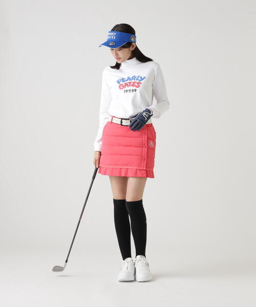 PEARLY GATES（パーリーゲイツ）の「【PEARLY GATES】NyストレッチBIGリップストップ中綿スカート（スカート・レディース・ネイビー/ピンク・SMALL/MEDIUM/LARGE）」の6枚目の写真