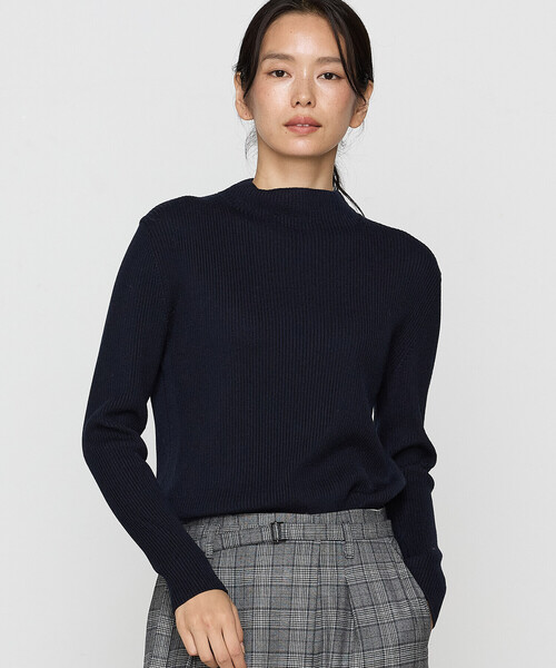 K.T KIYOKO TAKASE（キヨコタカセ）の「〔 TALLサイズ 〕 カノコリブ ニットプルオーバー（ニット/セーター・レディース・グレー/ネイビー・15号）」の2枚目の写真