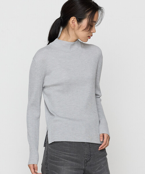 K.T KIYOKO TAKASE（キヨコタカセ）の「〔 TALLサイズ 〕 カノコリブ ニットプルオーバー（ニット/セーター・レディース・グレー/ネイビー・15号）」の4枚目の写真