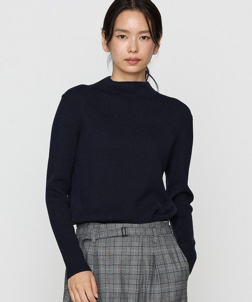 K.T KIYOKO TAKASE（キヨコタカセ）の「〔 TALLサイズ 〕 カノコリブ ニットプルオーバー（ニット/セーター・レディース・グレー/ネイビー・15号）」の6枚目の写真