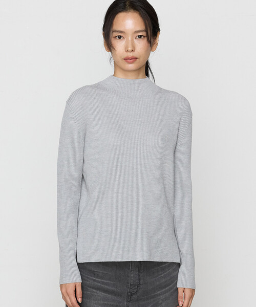 K.T KIYOKO TAKASE（キヨコタカセ）の「〔 TALLサイズ 〕 カノコリブ ニットプルオーバー（ニット/セーター・レディース・グレー/ネイビー・15号）」の7枚目の写真