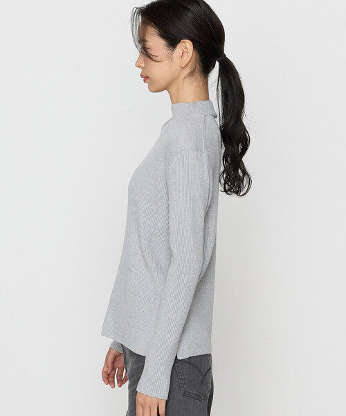 K.T KIYOKO TAKASE（キヨコタカセ）の「〔 TALLサイズ 〕 カノコリブ ニットプルオーバー（ニット/セーター・レディース・グレー/ネイビー・15号）」の8枚目の写真