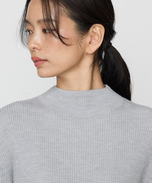 K.T KIYOKO TAKASE（キヨコタカセ）の「〔 TALLサイズ 〕 カノコリブ ニットプルオーバー（ニット/セーター・レディース・グレー/ネイビー・15号）」の10枚目の写真