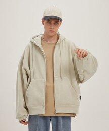 MOO（エムオーオー）の「ピーチスキンバルーンオーバーフードジップアップ - クリーム（パーカー）」