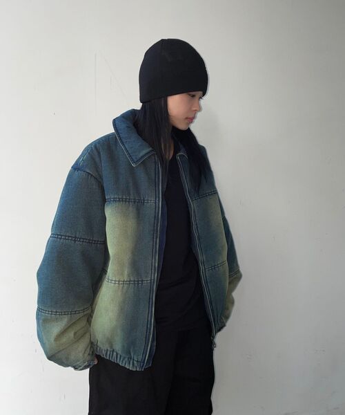 MAINBOOTH(メインブース)の「Vintage Denim Puffer Jacket(BLACK)(ダウンジャケット/コート・レディース・その他・3/2)」の7枚目の写真