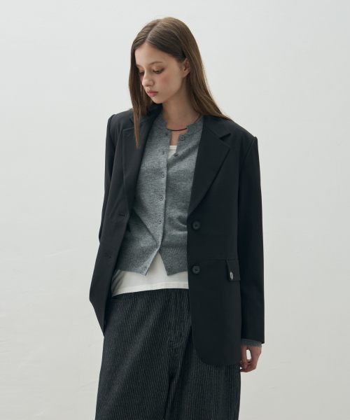 LEATHERY（レザリー）の「アーバンベーシックシングルブレザー[ブラック]（テーラードジャケット・レディース・その他・SMALL/MEDIUM）」の2枚目の写真