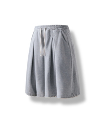 ANGLAN | Valley Tuck Sweat Half Pants - Melange Grey(その他パンツ)