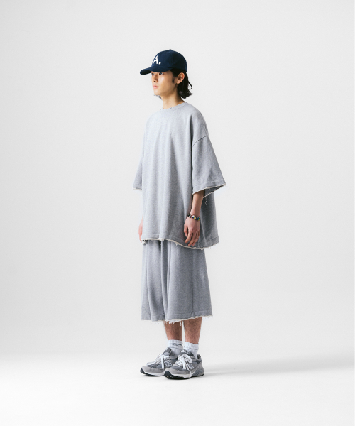 ANGLAN（アングラン）の「Valley Tuck Sweat Half Pants - Melange Grey（その他パンツ・メンズ・その他・ONE SIZE）」の7枚目の写真