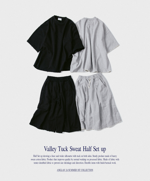 ANGLAN（アングラン）の「Valley Tuck Sweat Half Pants - Melange Grey（その他パンツ・メンズ・その他・ONE SIZE）」の12枚目の写真