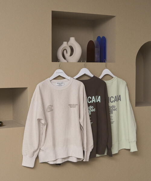 Americana × Firsthand/アメリカーナ 別注 ダブルプリント クルー