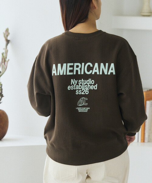 Americana × Firsthand/アメリカーナ 別注 ダブルプリント クルー