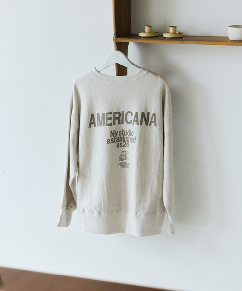 Americana × Firsthand/アメリカーナ 別注 ダブルプリント クルー