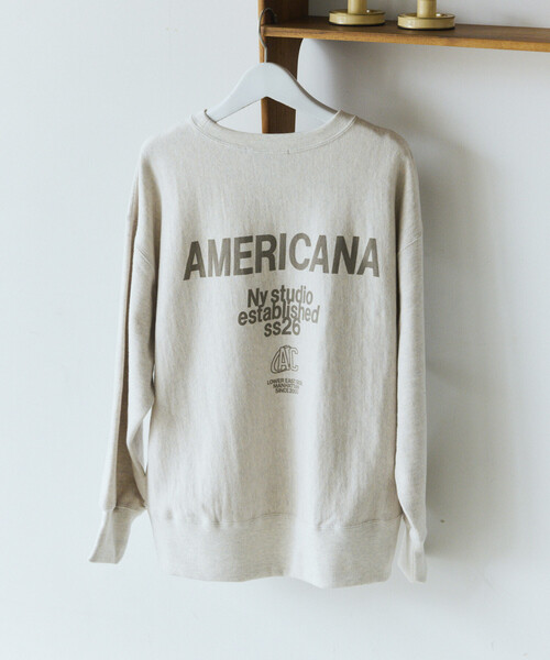 美品＊Americanaアメリカーナ＊ラグラン袖プリントスウェット AMERICANA（アメリカーナ） トレーナー スウェット × Firsthand