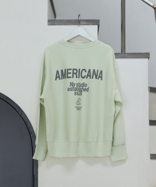 Americana × Firsthand/アメリカーナ 別注 ダブルプリント クルー