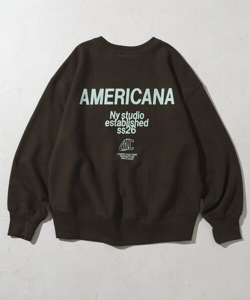 Americana × Firsthand/アメリカーナ 別注 ダブルプリント クルー