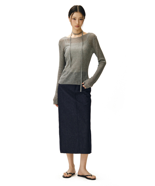 DECET WOMEN(デケット ウーマン)の「シグネチャーロングスカート DCSK003CPインディゴ(スカート・レディース・その他・SMALL/MEDIUM/LARGE/X-SMALL)」の6枚目の写真