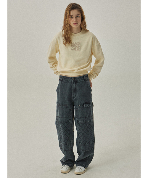 MAGOODGAN(メックウッドガン)の「アカリット3411 ロゴ刺繍クリームクロップスウェットシャツ(スウェット・レディース・その他・SMALL/MEDIUM)」の3枚目の写真