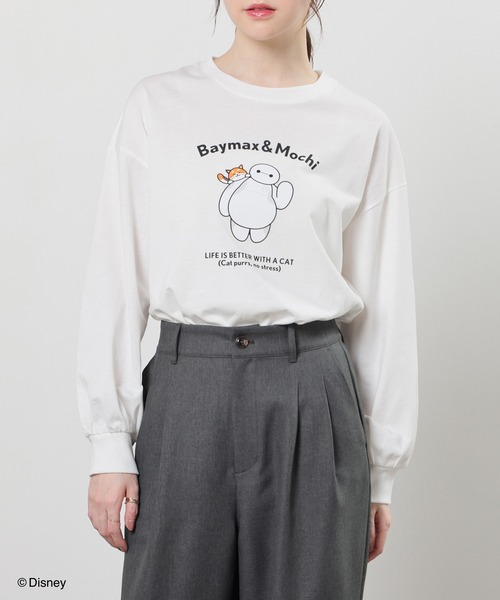 Honeys（ハニーズ）の「ディズニー／ゆるＴシャツ（Tシャツ/カットソー・レディース・ホワイト系1/ピンク系1/オートミール/スミクロ/サックスブルー系1・L/LL/M/S/SS）」の2枚目の写真