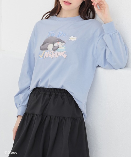 Honeys（ハニーズ）の「ディズニー／ゆるＴシャツ（Tシャツ/カットソー・レディース・ホワイト系1/ピンク系1/オートミール/スミクロ/サックスブルー系1・L/LL/M/S/SS）」の4枚目の写真