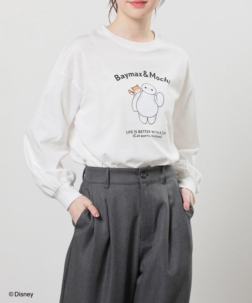 Honeys（ハニーズ）の「ディズニー／ゆるＴシャツ（Tシャツ/カットソー・レディース・ホワイト系1/ピンク系1/オートミール/スミクロ/サックスブルー系1・L/LL/M/S/SS）」の7枚目の写真