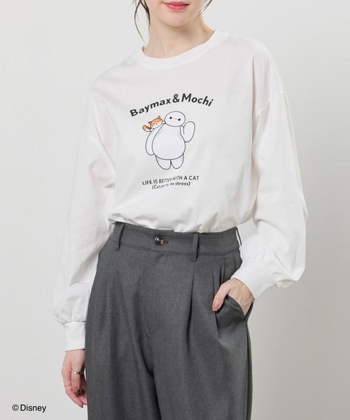 Honeys（ハニーズ）の「ディズニー／ゆるＴシャツ（Tシャツ/カットソー・レディース・ホワイト系1/ピンク系1/オートミール/スミクロ/サックスブルー系1・L/LL/M/S/SS）」の8枚目の写真