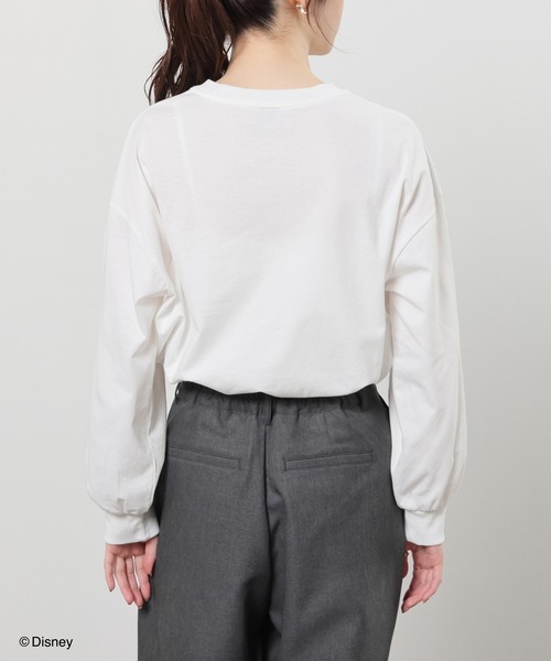 Honeys（ハニーズ）の「ディズニー／ゆるＴシャツ（Tシャツ/カットソー・レディース・ホワイト系1/ピンク系1/オートミール/スミクロ/サックスブルー系1・L/LL/M/S/SS）」の9枚目の写真