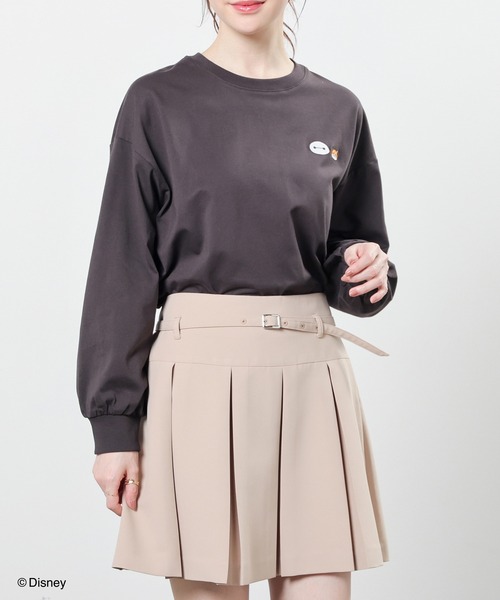 Honeys（ハニーズ）の「ディズニー／ゆるＴシャツ（Tシャツ/カットソー・レディース・ホワイト系1/ピンク系1/オートミール/スミクロ/サックスブルー系1・L/LL/M/S/SS）」の12枚目の写真