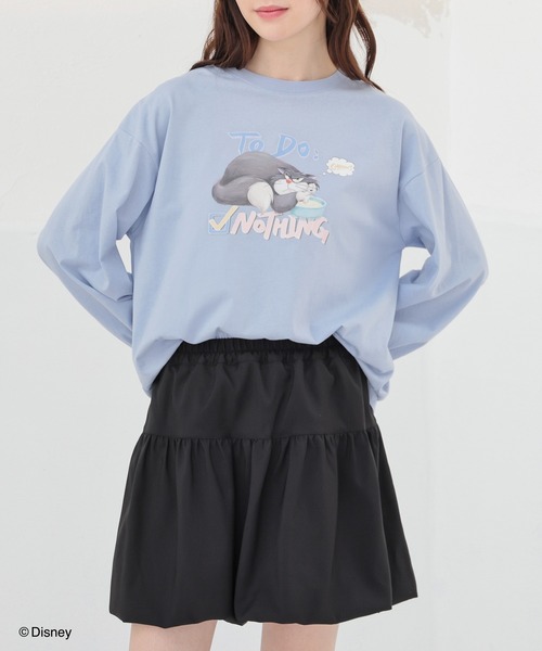 Honeys（ハニーズ）の「ディズニー／ゆるＴシャツ（Tシャツ/カットソー・レディース・ホワイト系1/ピンク系1/オートミール/スミクロ/サックスブルー系1・L/LL/M/S/SS）」の16枚目の写真