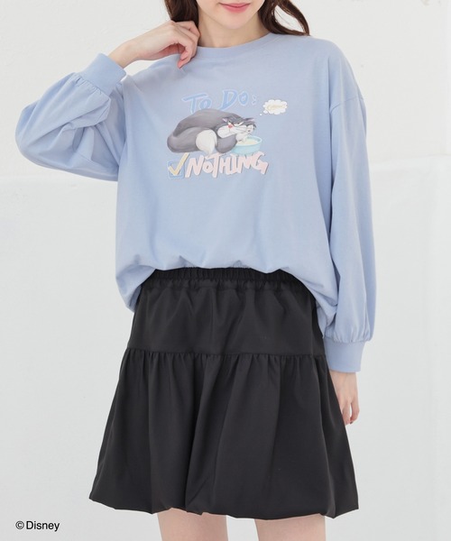 Honeys（ハニーズ）の「ディズニー／ゆるＴシャツ（Tシャツ/カットソー・レディース・ホワイト系1/ピンク系1/オートミール/スミクロ/サックスブルー系1・L/LL/M/S/SS）」の17枚目の写真