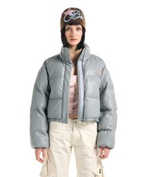 BADEE（ベディー）の「Gothic Leather Puffer Jacket Grey（ダウンジャケット/コート）」