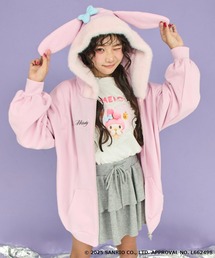 ANAP GiRL ×【 マイメロディ 】ファー耳付きフーディー ビッグ スウェット パーカー