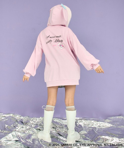 ANAP GｉRL（アナップガール）の「ANAP GiRL ×【 マイメロディ 】ファー耳付きフーディー ビッグ スウェット パーカー（パーカー・キッズ・ライトピンク・M/S/XS）」の9枚目の写真