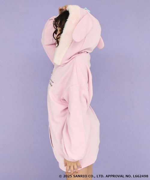 ANAP GｉRL（アナップガール）の「ANAP GiRL ×【 マイメロディ 】ファー耳付きフーディー ビッグ スウェット パーカー（パーカー・キッズ・ライトピンク・M/S/XS）」の12枚目の写真