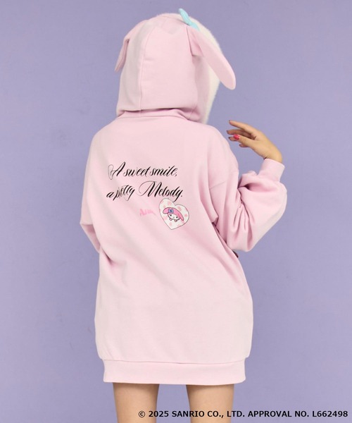 ANAP GｉRL（アナップガール）の「ANAP GiRL ×【 マイメロディ 】ファー耳付きフーディー ビッグ スウェット パーカー（パーカー・キッズ・ライトピンク・M/S/XS）」の13枚目の写真