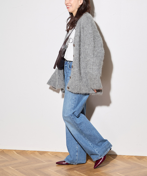 journal standard L'essage(ジャーナルスタンダードレサージュ)の「アルパカMIXカーディガン(カーディガン/ボレロ・レディース・チャコールグレー/モスグリーン・FREE)」の4枚目の写真