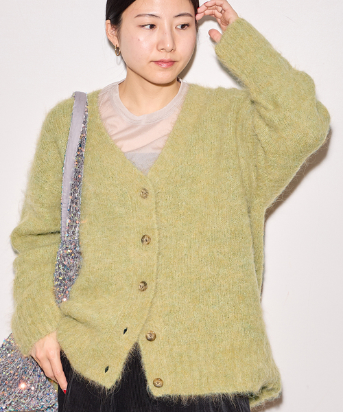 journal standard L'essage(ジャーナルスタンダードレサージュ)の「アルパカMIXカーディガン(カーディガン/ボレロ・レディース・チャコールグレー/モスグリーン・FREE)」の12枚目の写真