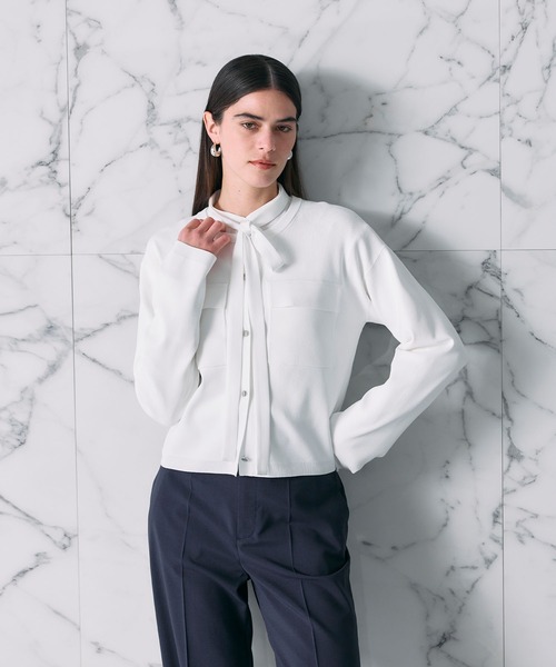 N.O.R.C(ノーク)の「ショートニットジャケット【CLEAN MOTION】(ニット/セーター・レディース・ネイビー/ホワイト・フリー)」の10枚目の写真