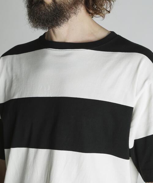schott(ショット)の「Schott/ショット/WIDE BORDER T-SHIRT/ワイドボーダー Tシャツ(Tシャツ/カットソー・メンズ・ネイビー/マスタード/ブラック・M/L/XL/2XL)」の10枚目の写真