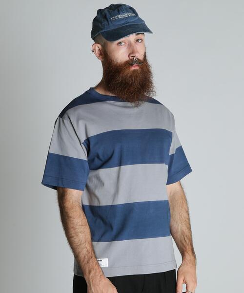 schott(ショット)の「Schott/ショット/WIDE BORDER T-SHIRT/ワイドボーダー Tシャツ(Tシャツ/カットソー・メンズ・ネイビー/マスタード/ブラック・M/L/XL/2XL)」の17枚目の写真
