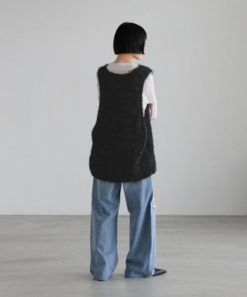 LOWRYS FARM（ローリーズファーム）の「チュールシャギーベスト　638101（ベスト・レディース・グレー/アイボリー/ブラック・FREE）」の14枚目の写真